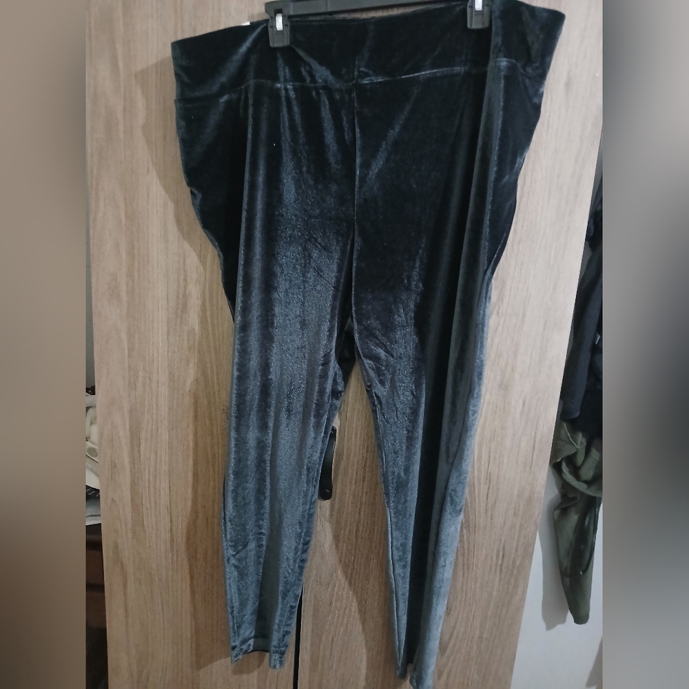 Black/grey Velvet Leggings